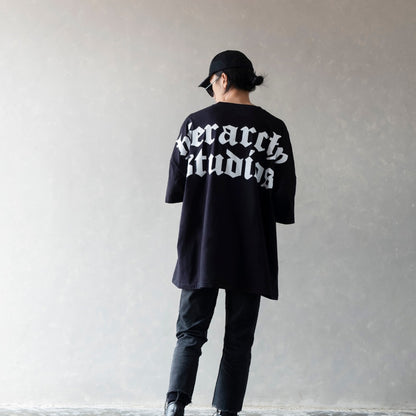 Hierarchy Studios - Black Wide Logo Oversized T-shirt