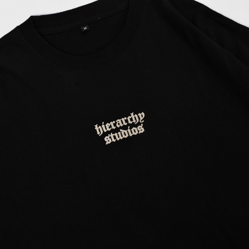 Hierarchy Studios - Black Wide Logo Oversized T-shirt