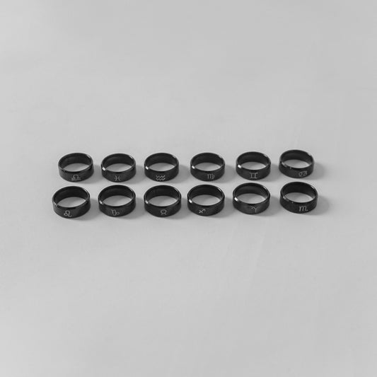 Hierarchy Studios - Black Zodiac Ring Small Size