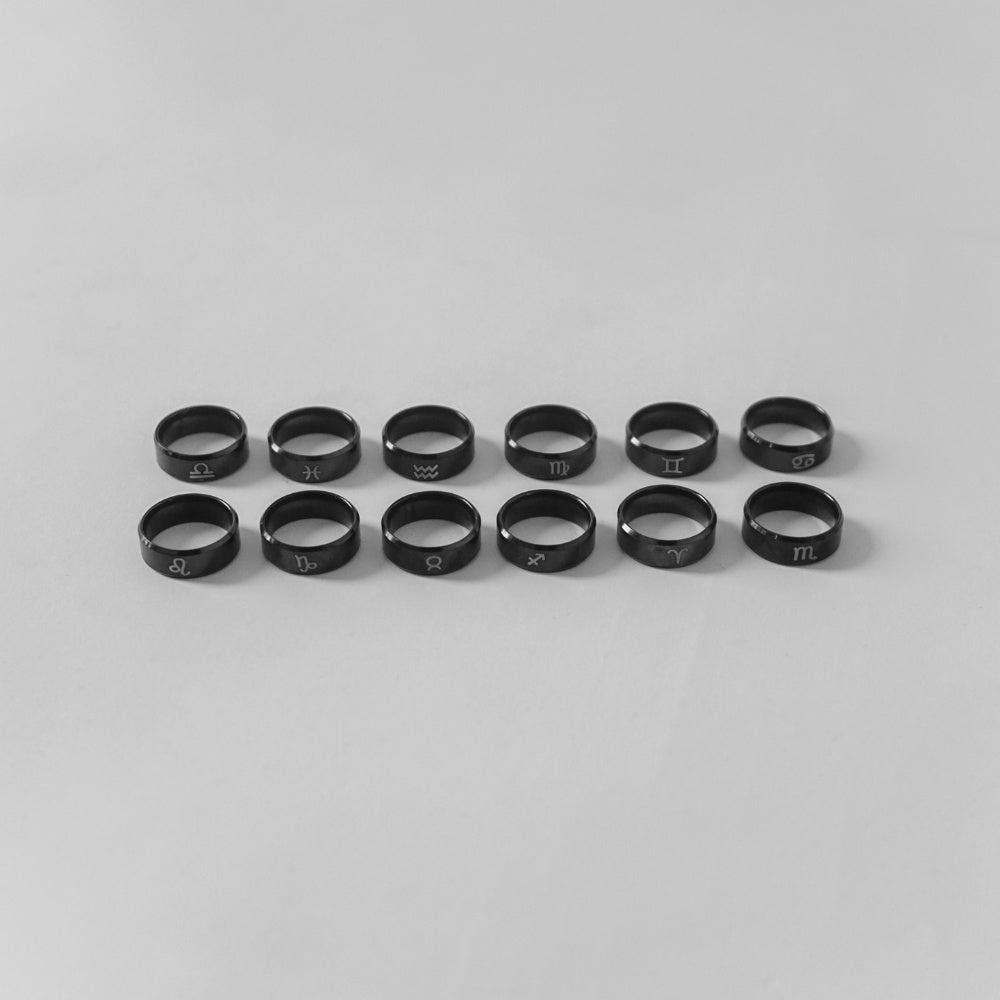 Hierarchy Studios - Black Zodiac Ring Small Size