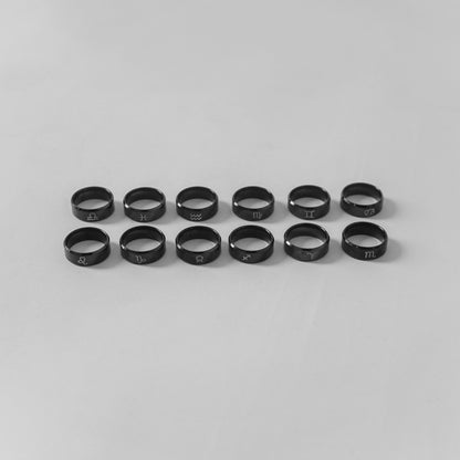 Hierarchy Studios - Black Zodiac Ring Small Size