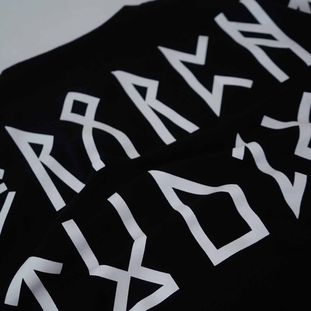 Hierarchy Studios - Runic Wide Logo Oversized T-Shirt Black