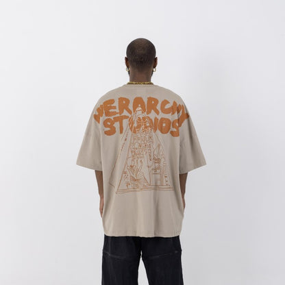 Hierarchy Studios VOH - Beige Pyramid Wide Oversized T-Shirt