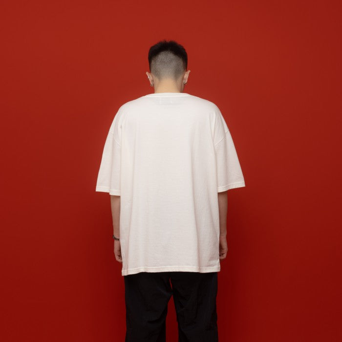 HIERARCHY STUDIOS Spellbound - White Crooked Line Oversized T-Shirt