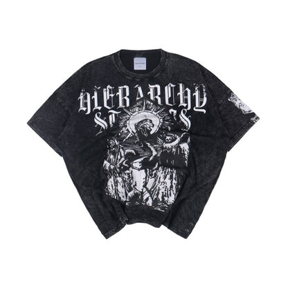 HIERARCHY STUDIOS Spellbound - Washed Black Reaper Oversized T-Shirt