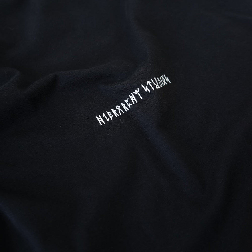 Hierarchy Studios - Runic Wide Logo Oversized T-Shirt Black