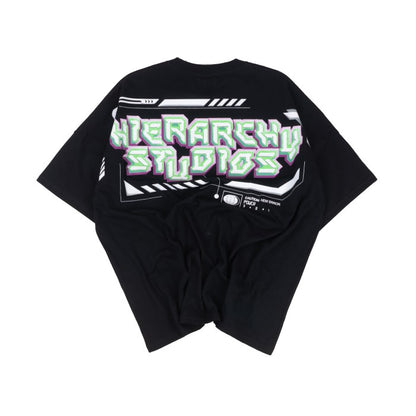 HIERARCHY STUDIOS Resurgence - Black Spacetron Wide Oversized T-Shirt