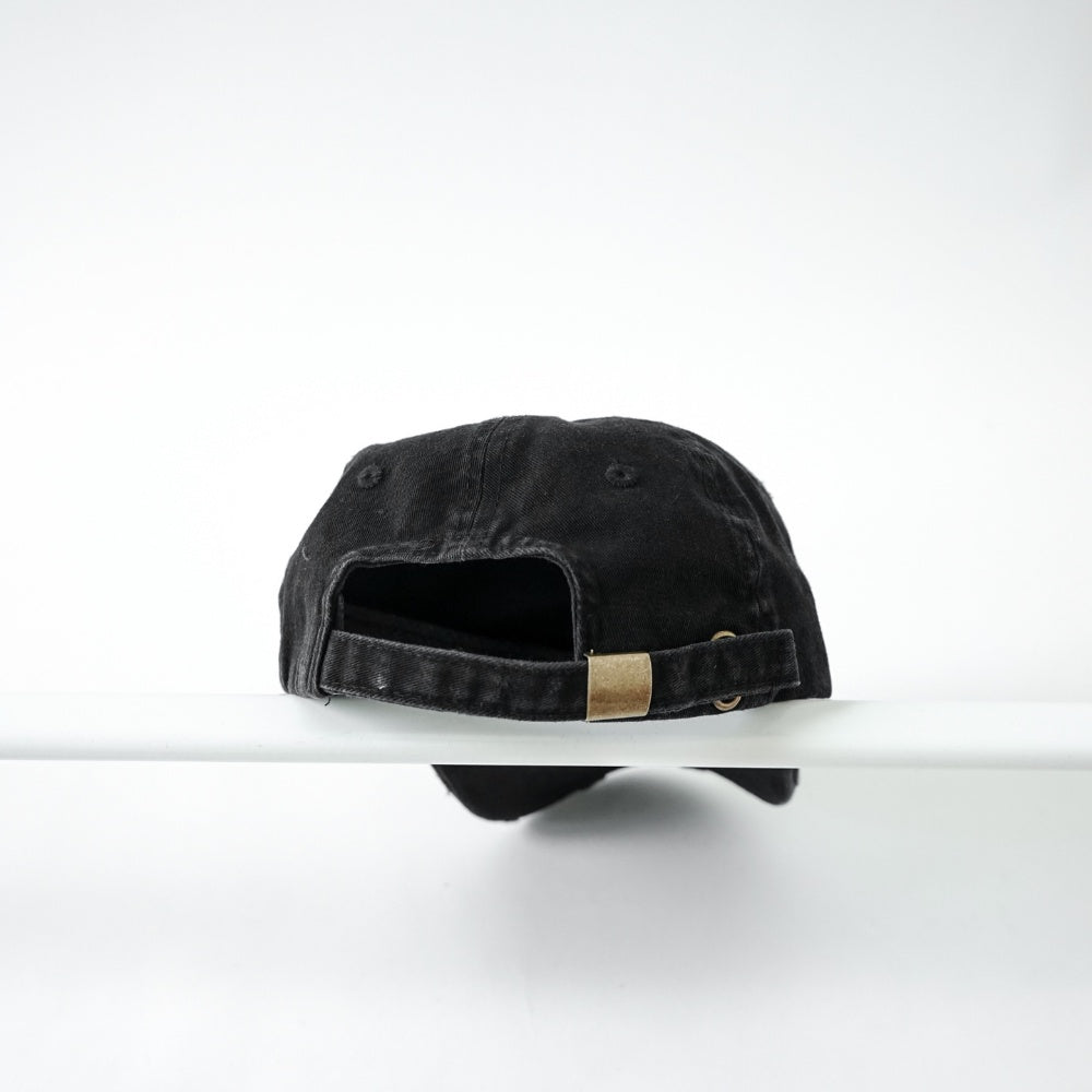 Hierarchy Studios - Distressed Black Wide Logo Baseball Cap