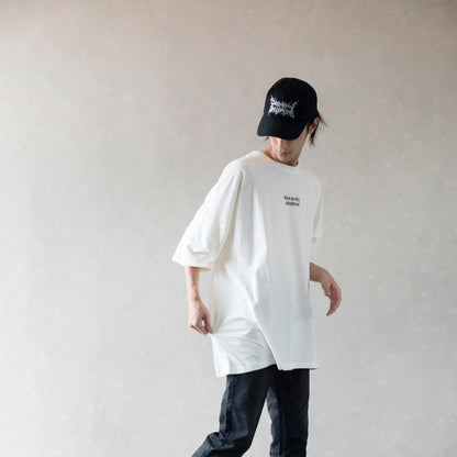 Hierarchy Studios - White Wide Logo Oversized T-shirt