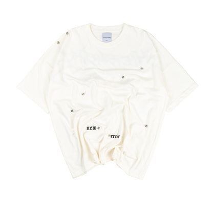 HIERARCHY STUDIOS Resurgence - White Stud Wide Oversized T-Shirt