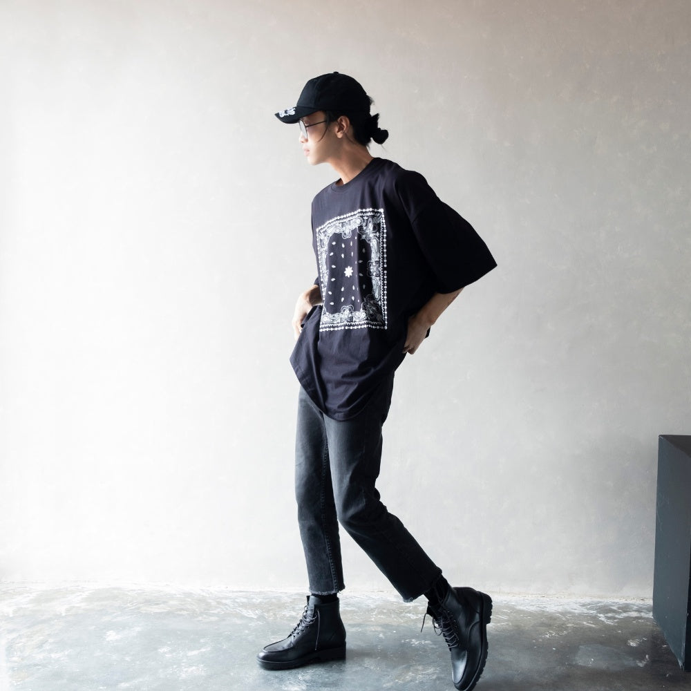 Hierarchy Studios Paisley Oversized Tshirt Black