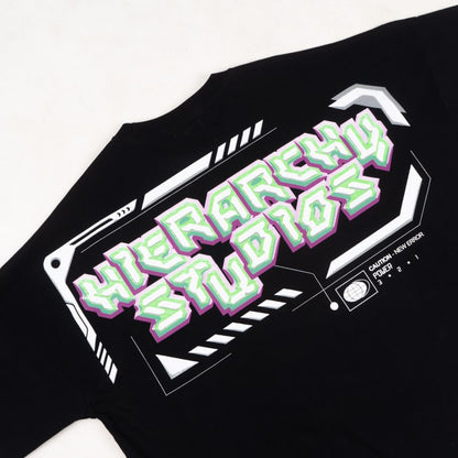 HIERARCHY STUDIOS Resurgence - Black Spacetron Wide Oversized T-Shirt