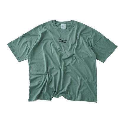 Hierarchy Studios - Dusty Green Wide Logo Oversized T-Shirt