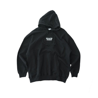 Hierarchy Studios - Black Wide Logo Oversized Hoodie