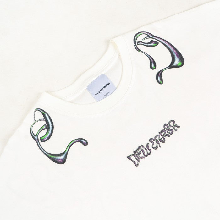 Hierarchy Studios Resurgence - White Liquid Wide Oversized T-Shirt