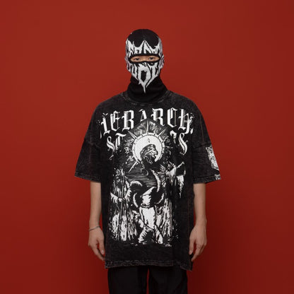 HIERARCHY STUDIOS Spellbound - Washed Black Reaper Oversized T-Shirt