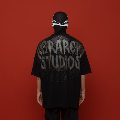 HIERARCHY STUDIOS Spellbound - Black Grunge Wide Oversized T-Shirt