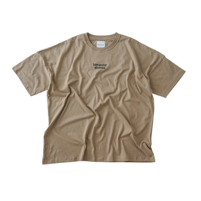 Hierarchy Studios - Beige Wide Logo oversized T-Shirt