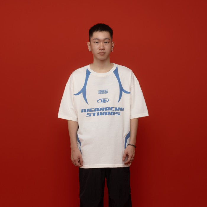 HIERARCHY STUDIOS Spellbound - White Crooked Line Oversized T-Shirt