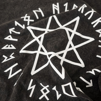 Hierarchy Studios - Runic Circle Oversized T-Shirt Washed Black