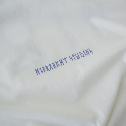 Hierarchy Studios - Runic Wide Logo Oversized T-Shirt Broken White