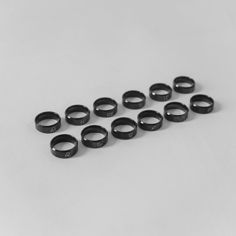 Hierarchy Studios - Black Zodiac Ring Small Size