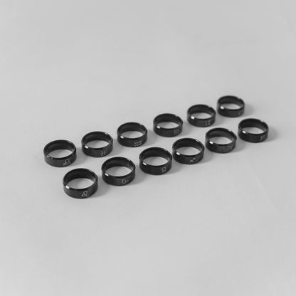 Hierarchy Studios - Black Zodiac Ring Small Size