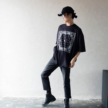 Hierarchy Studios Paisley Oversized Tshirt Black