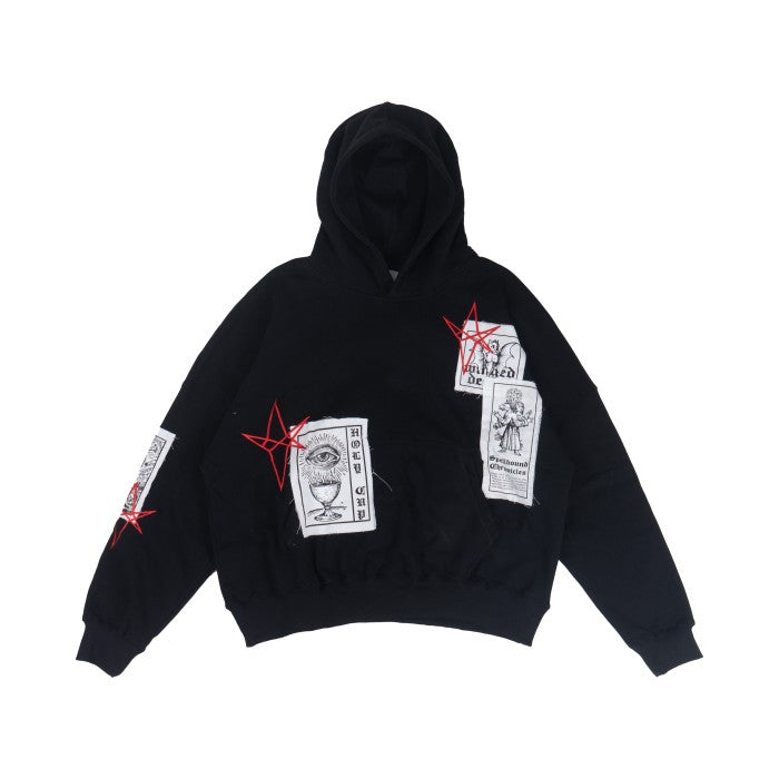 HIERARCHY STUDIOS Spellbound - Black Embroidered Wide Oversized Hoodie