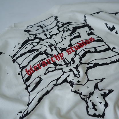 Hierarchy Studios - Decayed Missing Piece White Oversized T-Shirt