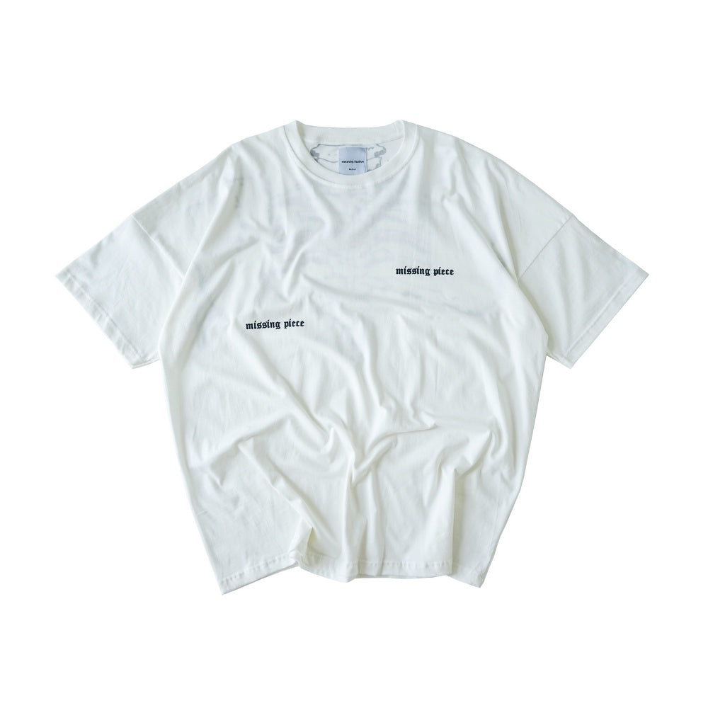 Hierarchy Studios - Decayed Missing Piece White Oversized T-Shirt