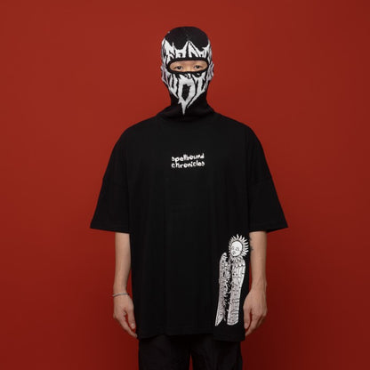 HIERARCHY STUDIOS Spellbound - Black Iron Mask Wide Oversized T-Shirt