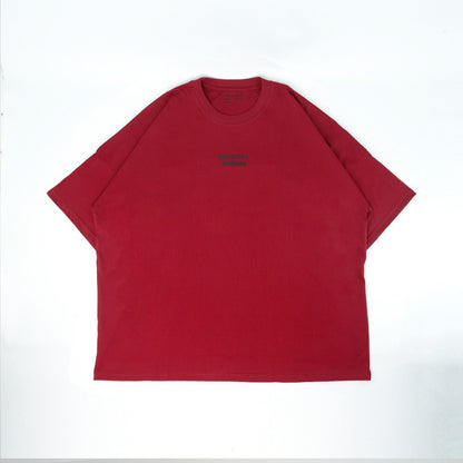 Hierarchy Studios - Maroon Wide Logo Oversized T-Shirt