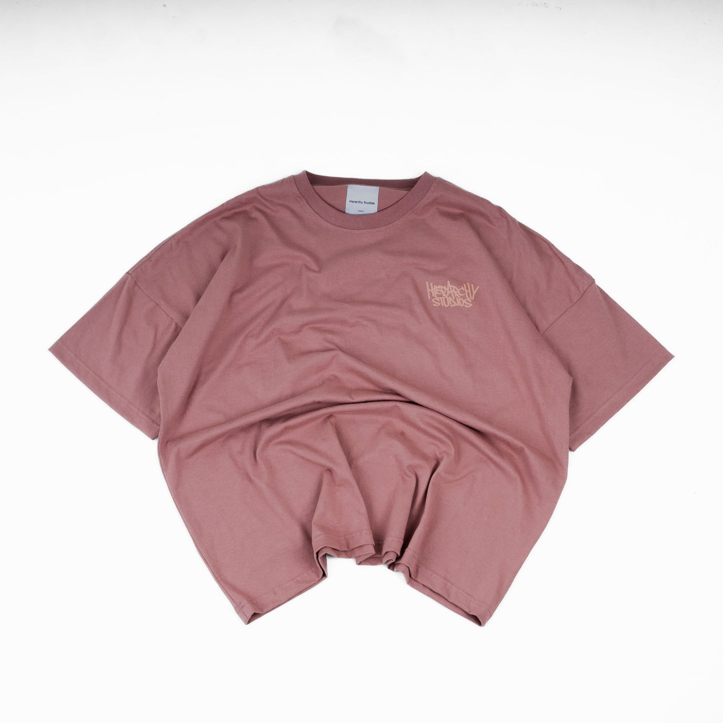 Hierarchy Studios - Graffiti Wide Logo Oversized T-Shirt Dusty Pink