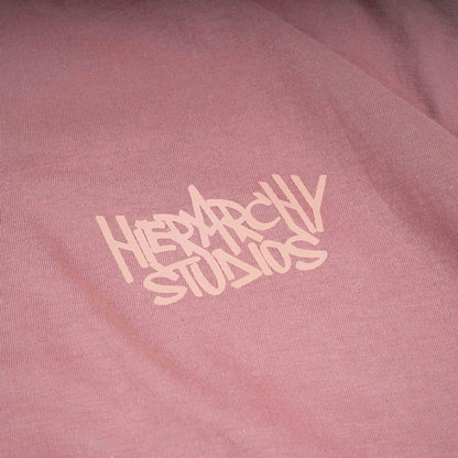 Hierarchy Studios - Graffiti Wide Logo Oversized T-Shirt Dusty Pink