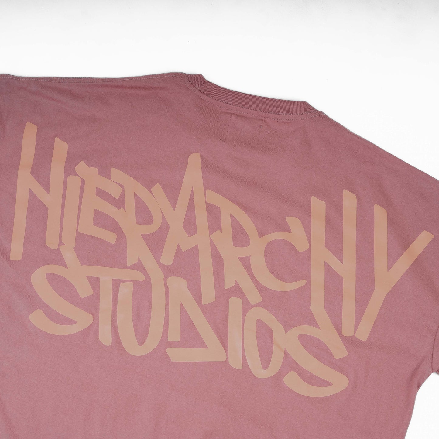 Hierarchy Studios - Graffiti Wide Logo Oversized T-Shirt Dusty Pink