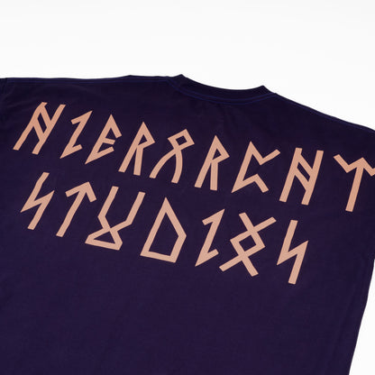 Hierarchy Studios - Runic Wide Logo Oversized T-Shirt Purple