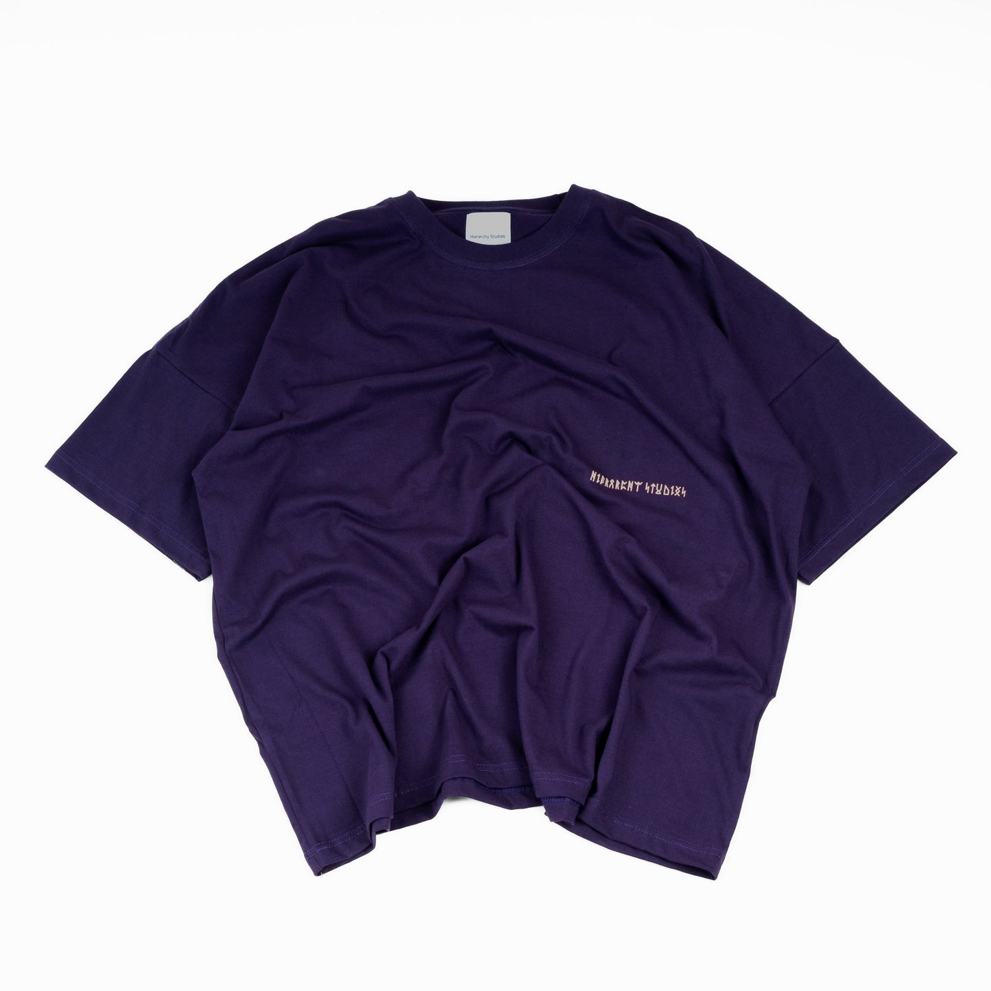 Hierarchy Studios - Runic Wide Logo Oversized T-Shirt Purple