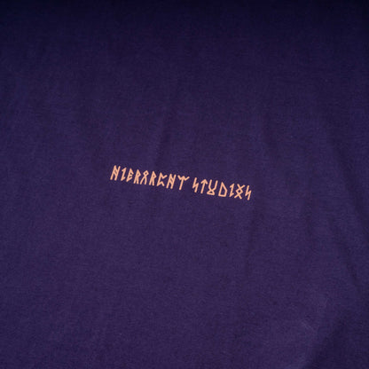 Hierarchy Studios - Runic Wide Logo Oversized T-Shirt Purple