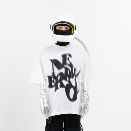 Hierarchy Studios - New Error Blurry Oversized T-Shirt Broken White