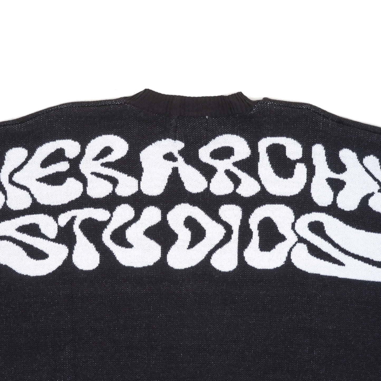 Hierarchy Studios - New Error Fluid Wide Logo Oversized Knitwear Black