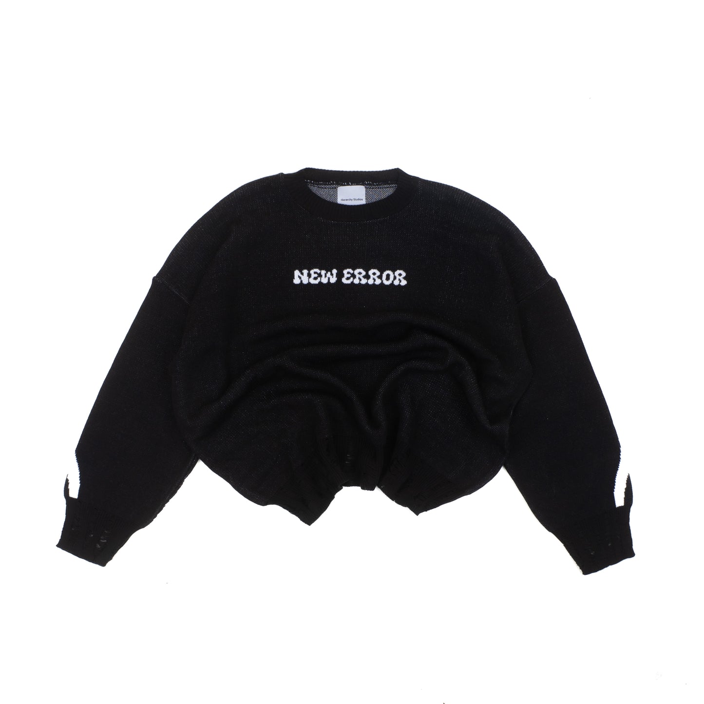 Hierarchy Studios - New Error Fluid Wide Logo Oversized Knitwear Black