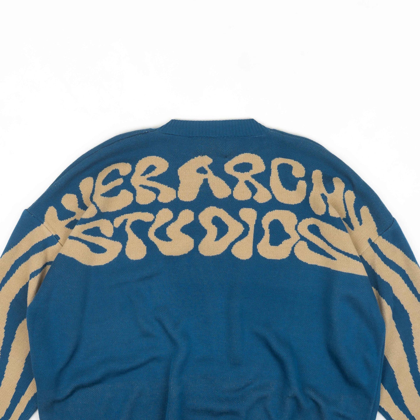 Hierarchy Studios - New Error Fluid Wide Logo Oversized Knitwear Blue