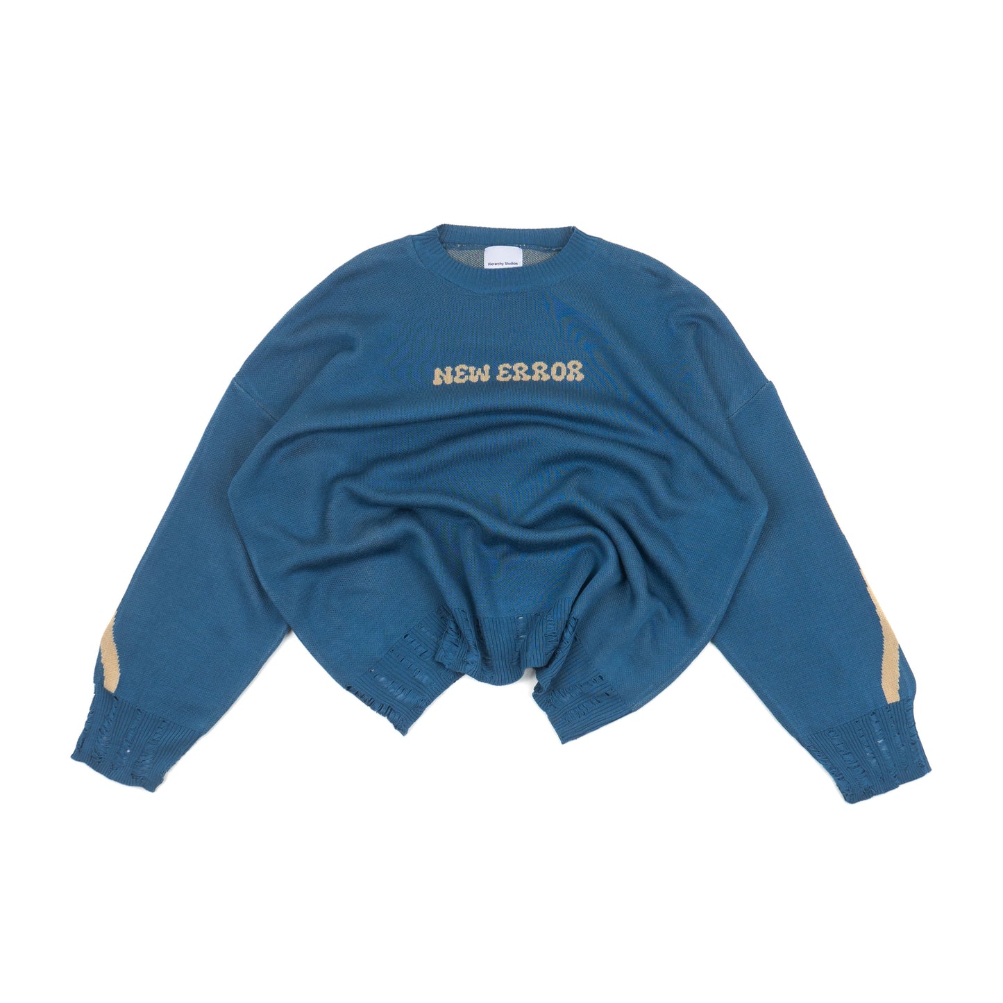 Hierarchy Studios - New Error Fluid Wide Logo Oversized Knitwear Blue