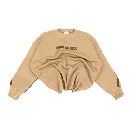 Hierarchy Studios - New Error Fluid Wide Logo Oversized Knitwear Beige