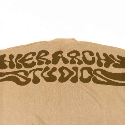 Hierarchy Studios - New Error Fluid Wide Logo Oversized Knitwear Beige