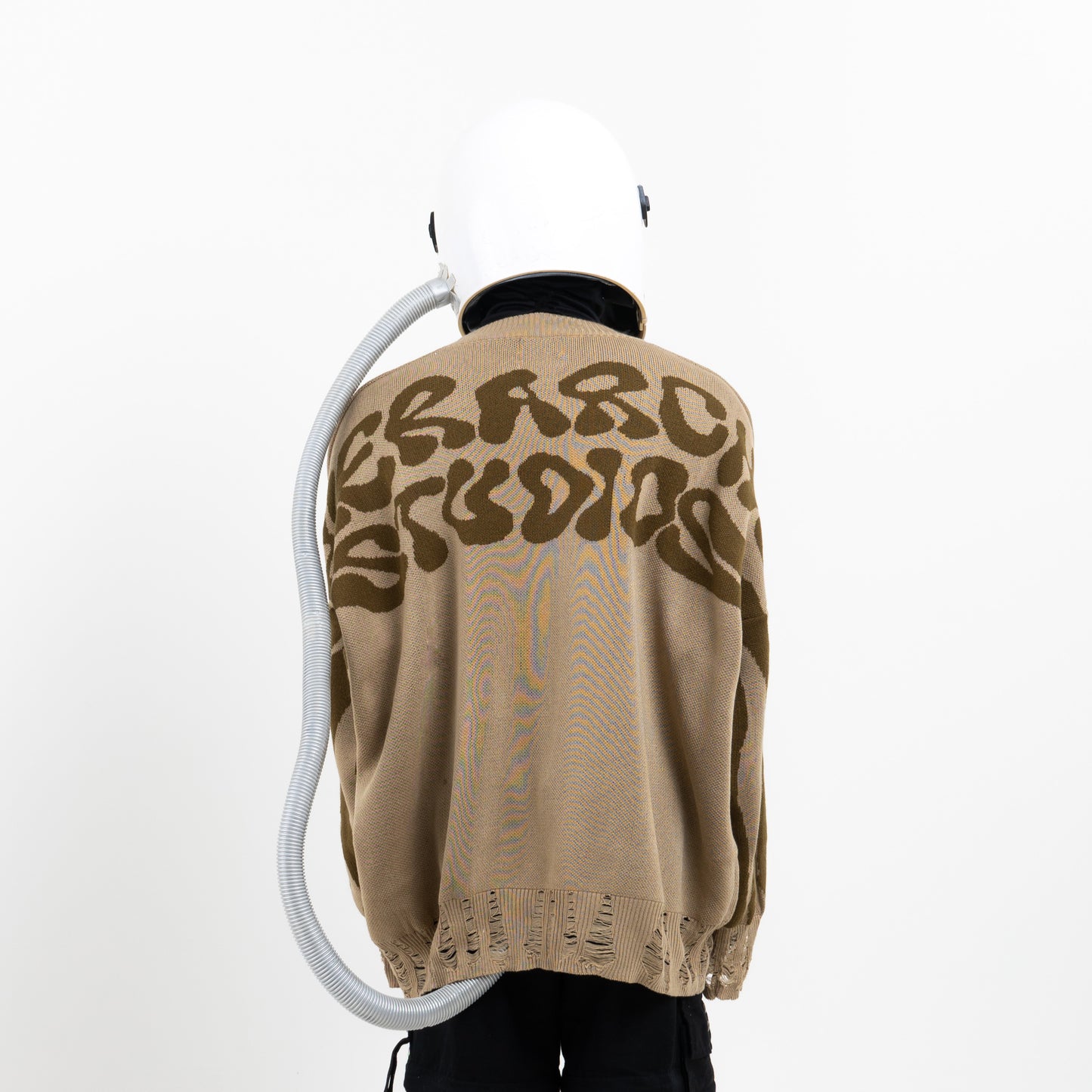 Hierarchy Studios - New Error Fluid Wide Logo Oversized Knitwear Beige