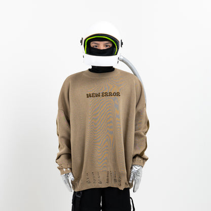 Hierarchy Studios - New Error Fluid Wide Logo Oversized Knitwear Beige