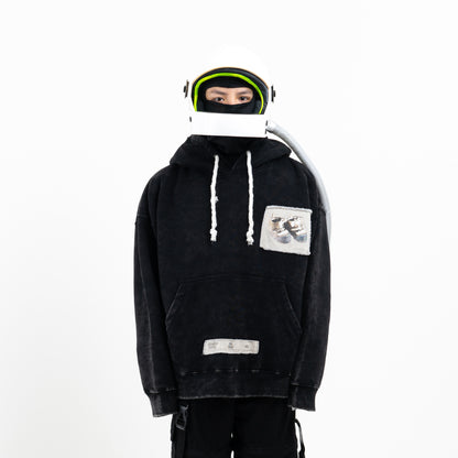 Hierarchy Studios - New Error SpacePatch Oversized Hoodie Washed Black