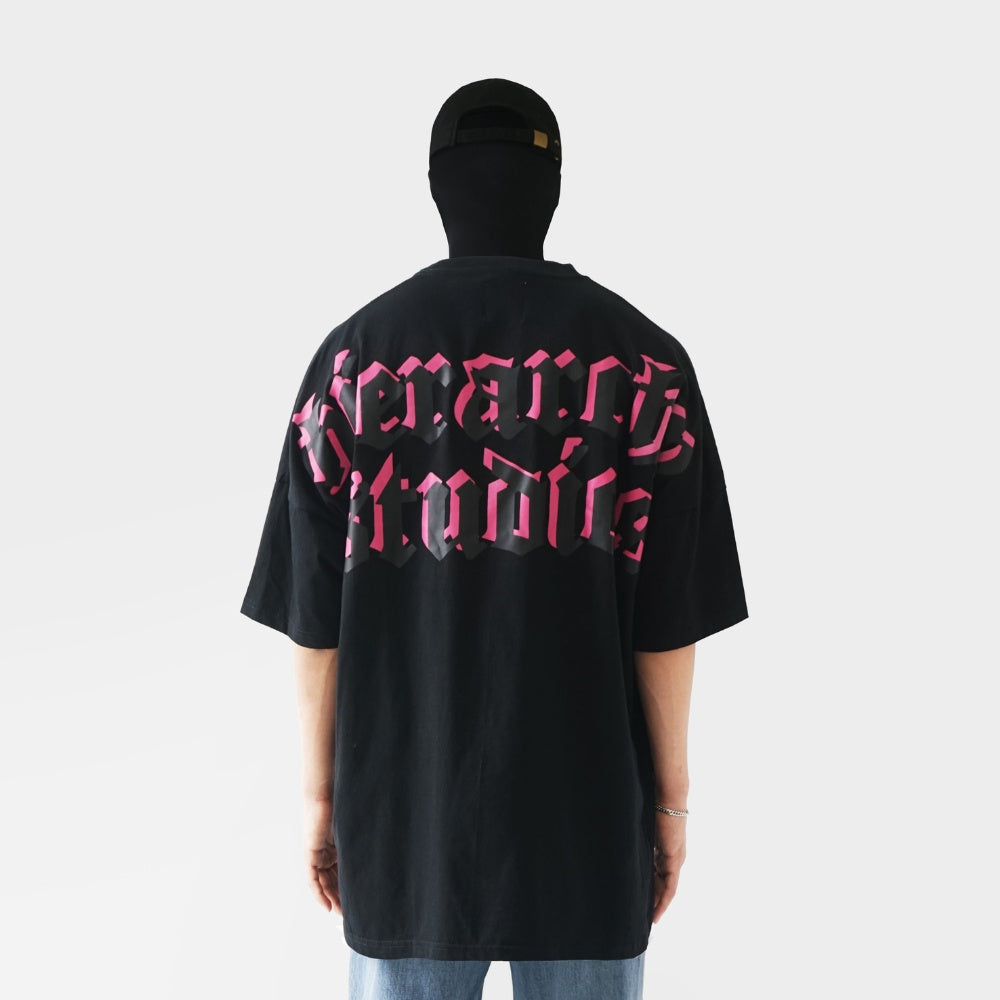 Hierarchy Studios - Layered Wide Logo Oversized T-Shirt Black